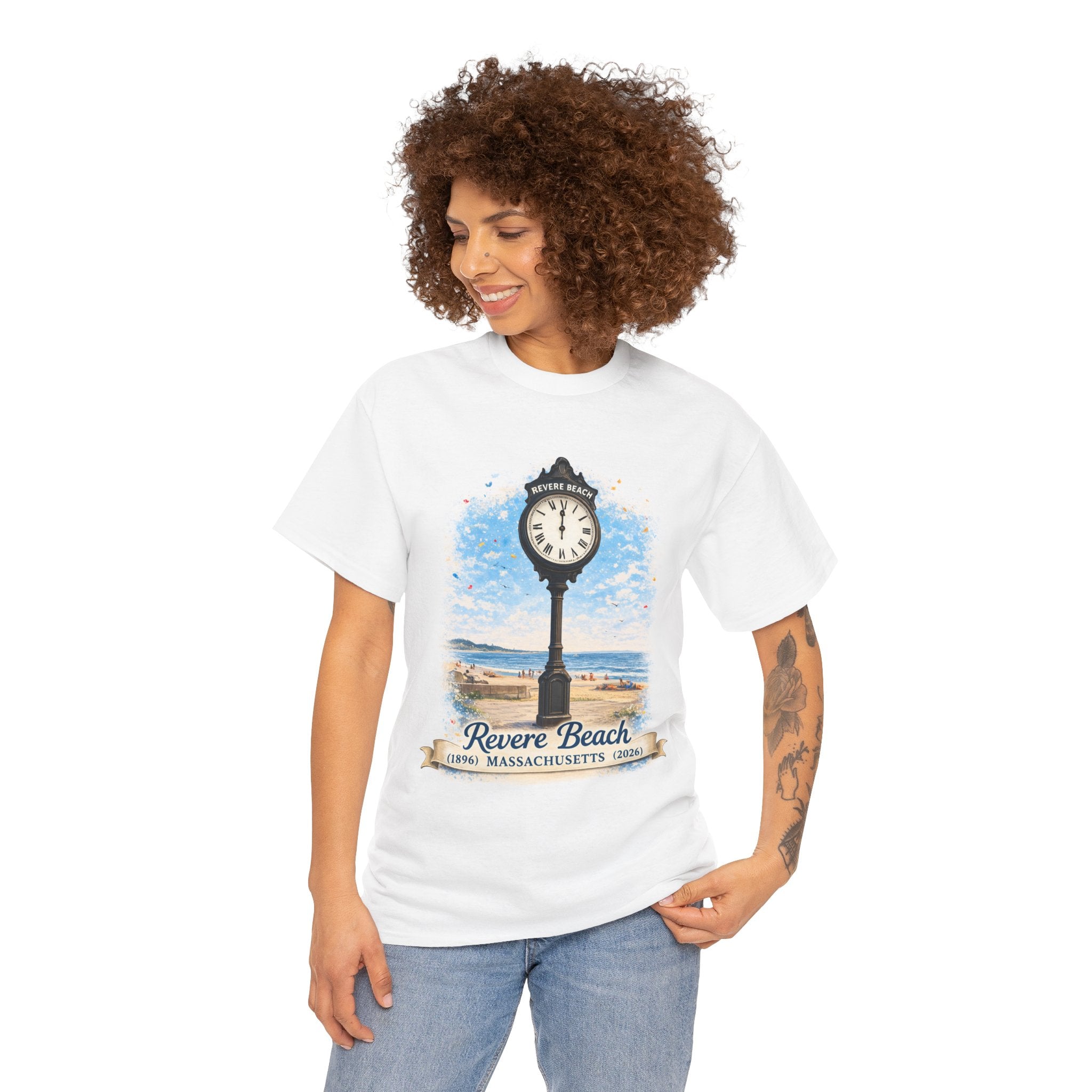 Revere Beach Vintage Clock T-Shirt — Massachusetts Seaside Souvenir