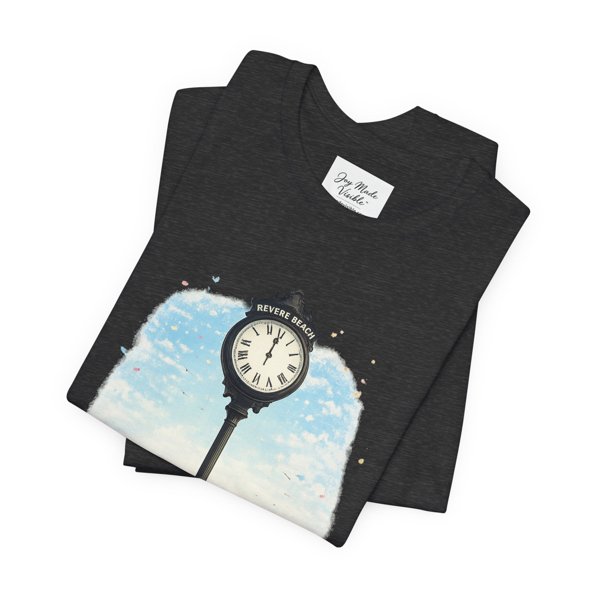 Revere Beach Clock Vintage Tee — 'Revere Beach, Massachusetts' Coastal Souvenir Shirt