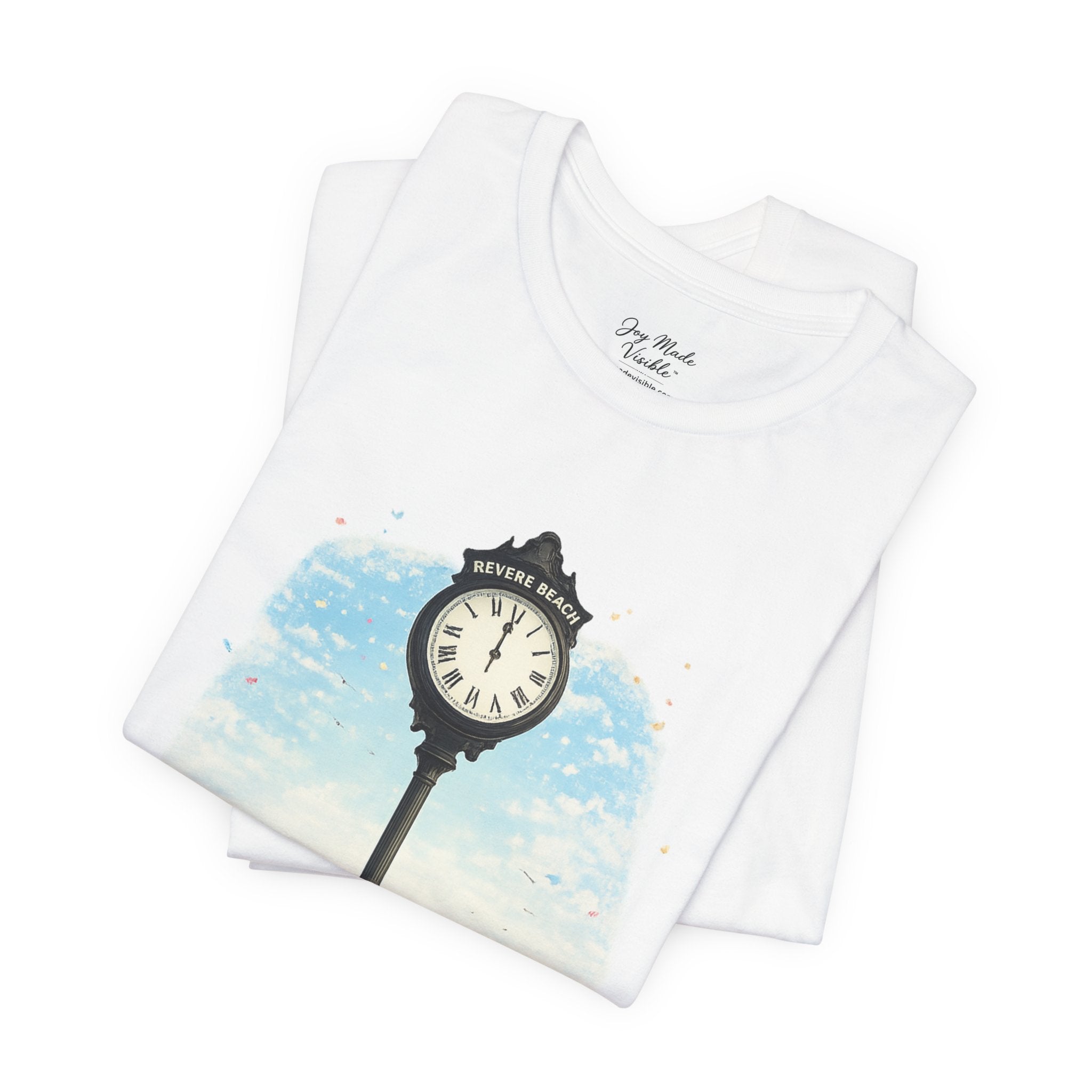 Revere Beach Clock Vintage Tee — 'Revere Beach, Massachusetts' Coastal Souvenir Shirt