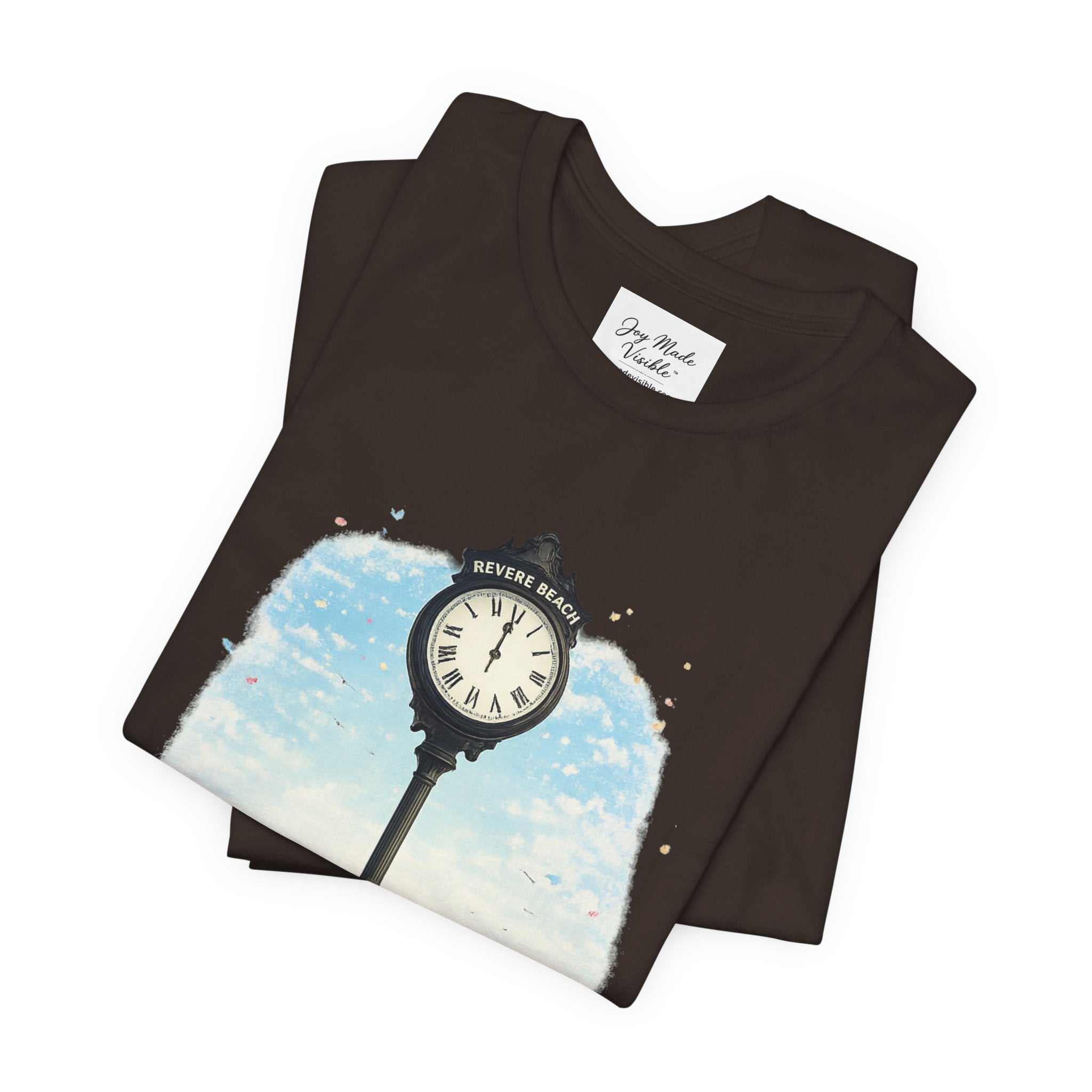 Revere Beach Clock Vintage Tee — 'Revere Beach, Massachusetts' Coastal Souvenir Shirt