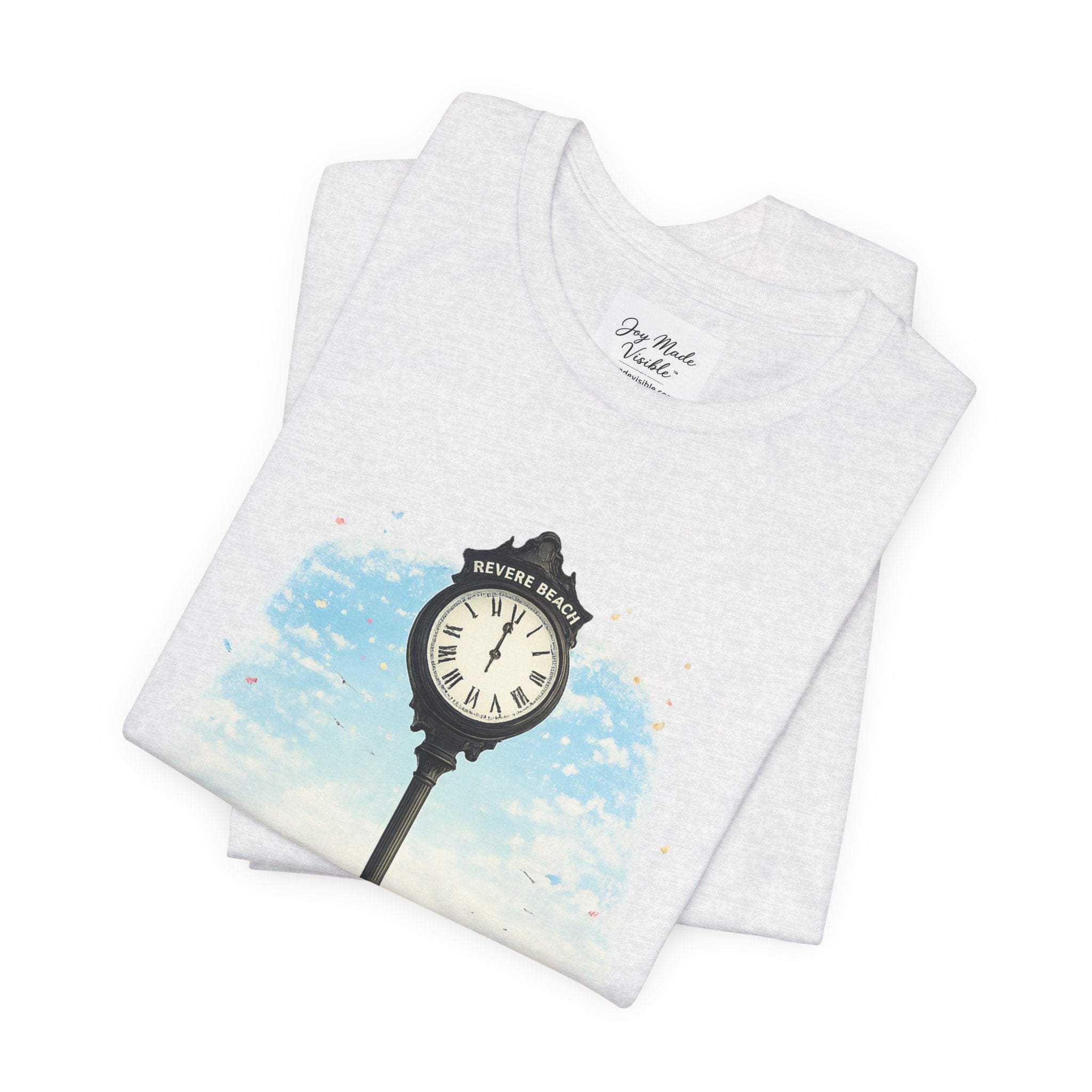 Revere Beach Clock Vintage Tee — 'Revere Beach, Massachusetts' Coastal Souvenir Shirt
