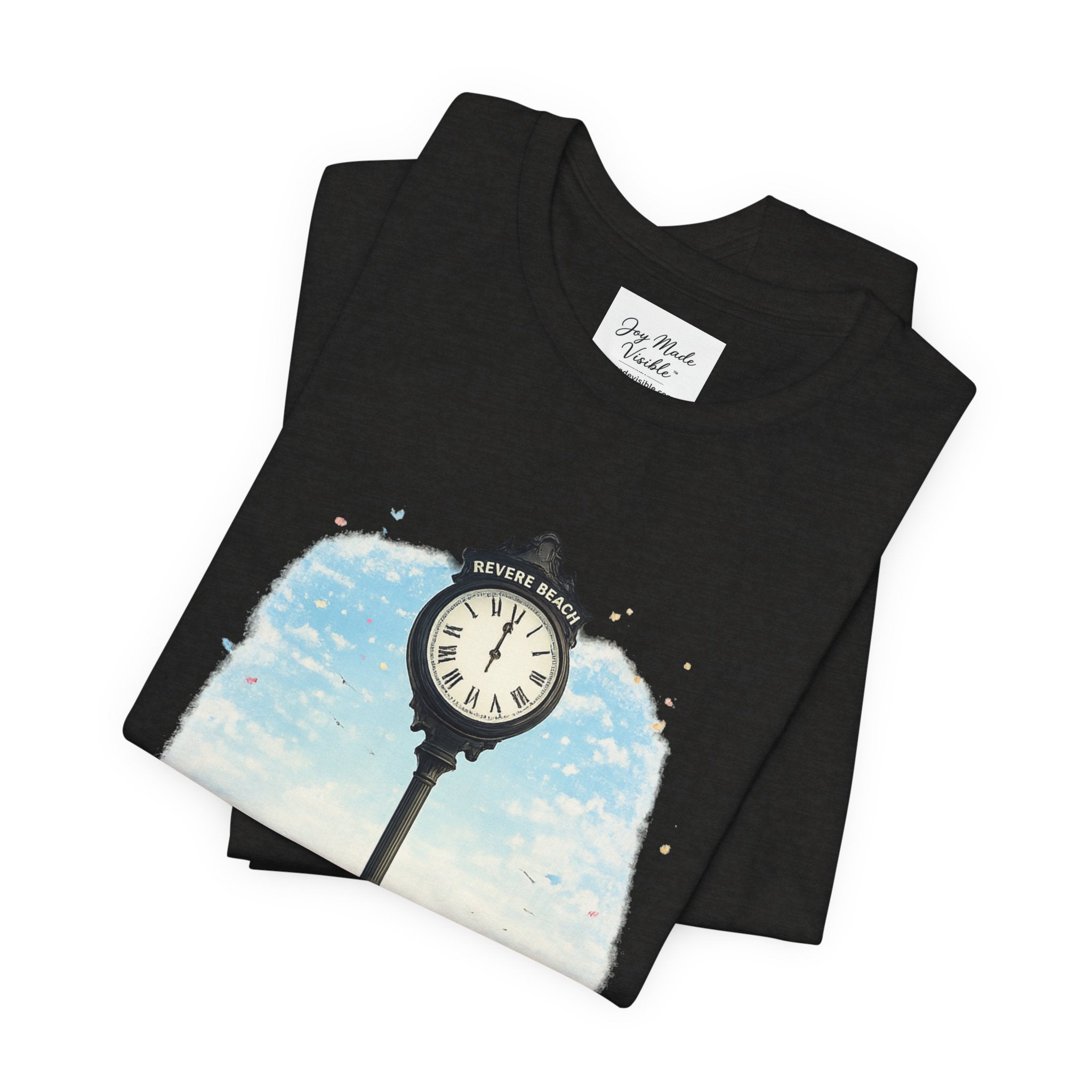 Revere Beach Clock Vintage Tee — 'Revere Beach, Massachusetts' Coastal Souvenir Shirt