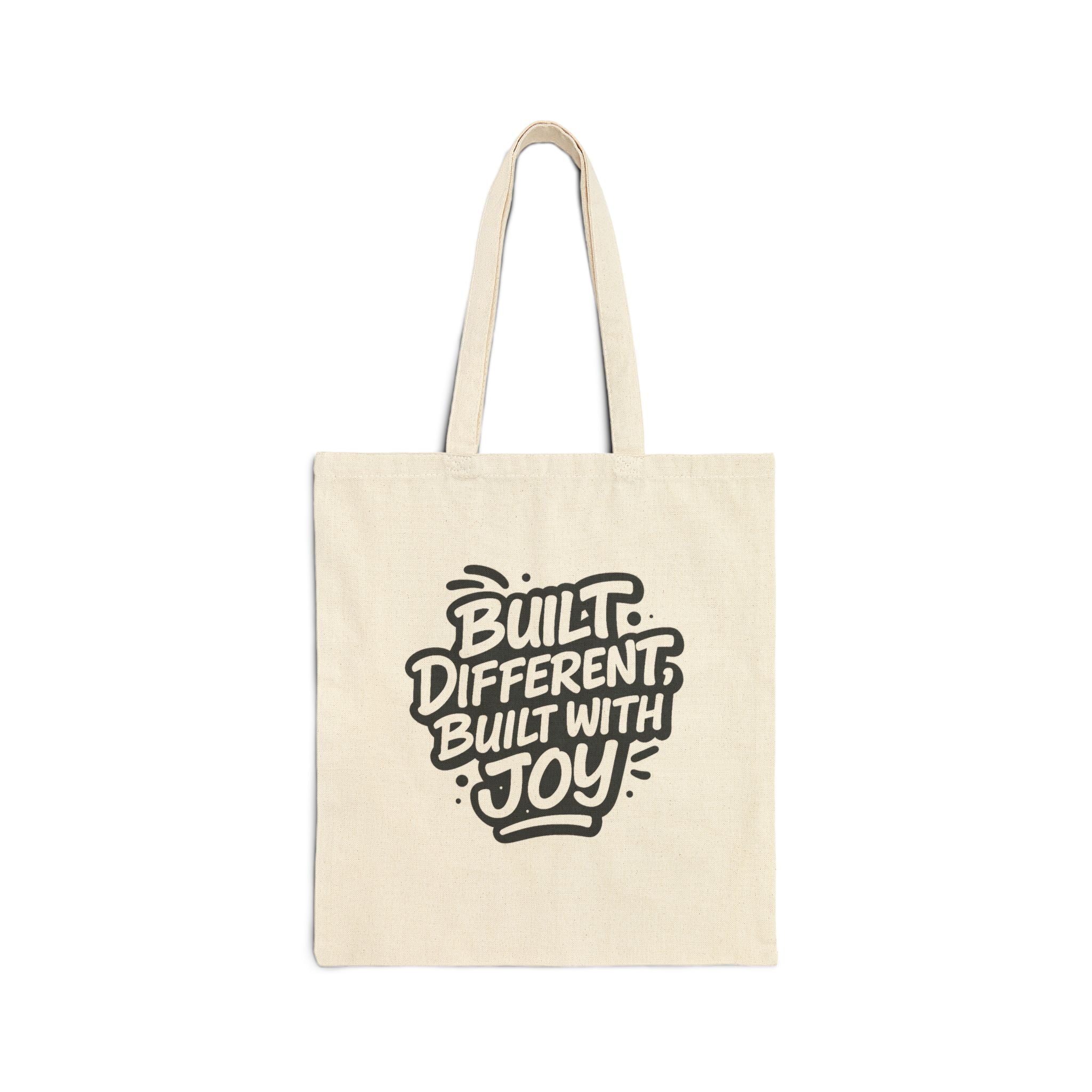 Built Different, Built With Joy Cotton Canvas Tote Bag