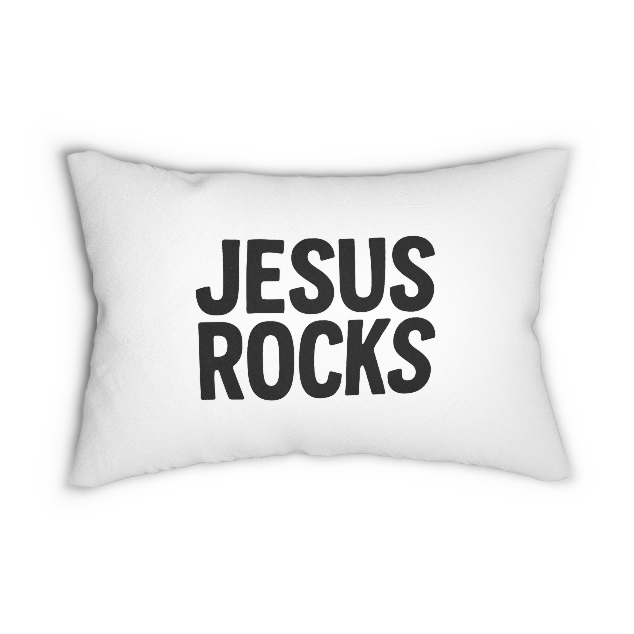 Jesus Rocks Spun Polyester Lumbar Pillow