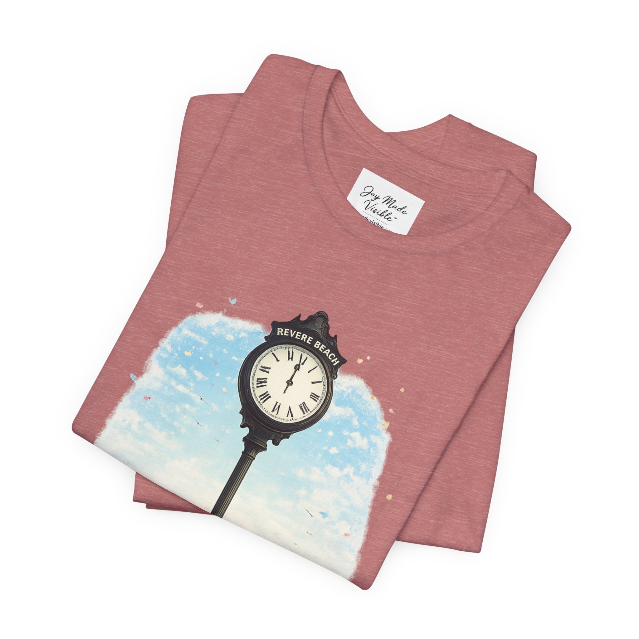 Revere Beach Clock Vintage Tee — 'Revere Beach, Massachusetts' Coastal Souvenir Shirt