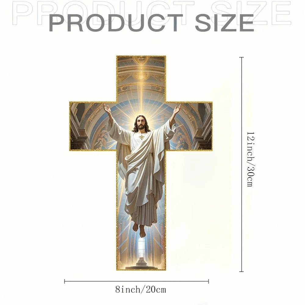 Christ Jesus Wooden Cross Wall Hanging — Christian Faith Home Décor