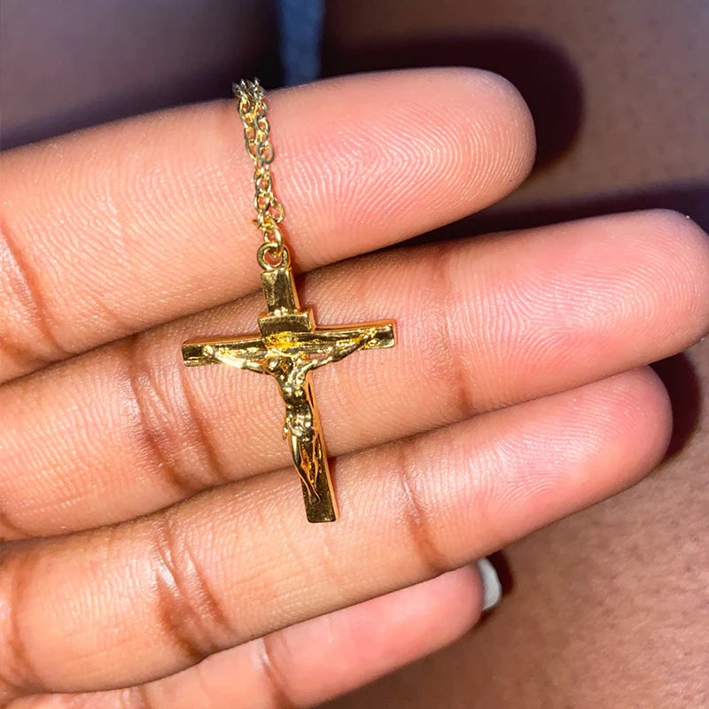 Christian Cross Pendant Necklace — Stainless Steel Faith Chain (Unisex)