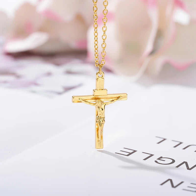 Christian Cross Pendant Necklace — Stainless Steel Faith Chain (Unisex)