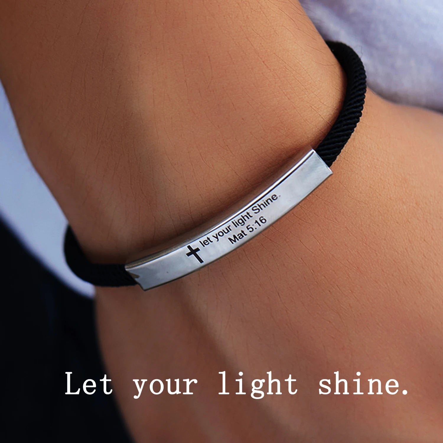 “I Am With You Always” Cross Bracelet — Stainless Steel Christian Faith Bracelet (Unisex)