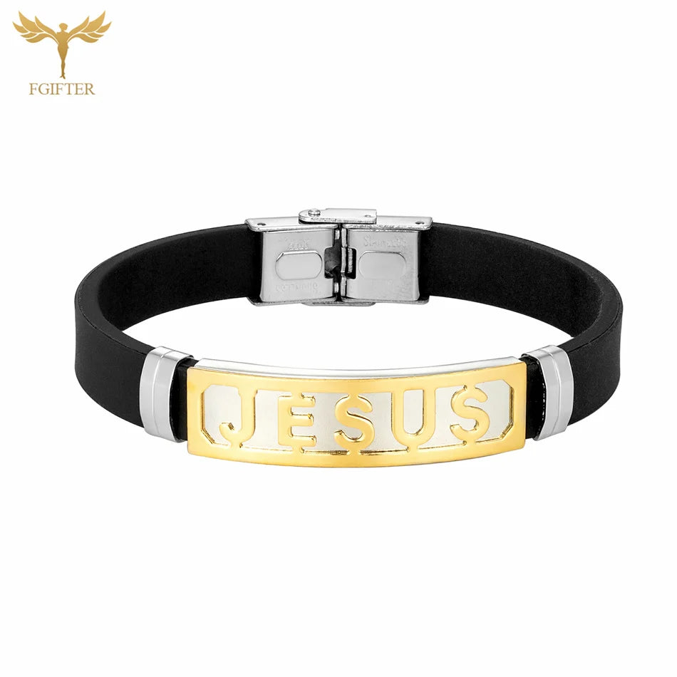 JESUS Loves You Silicone Bracelet — Unisex Christian Faith Wristband