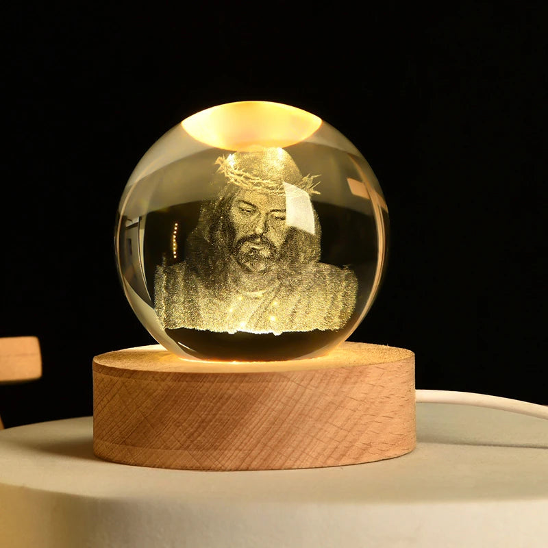 3D Crystal Cross Night Light — Illuminated Jesus Faith Decor