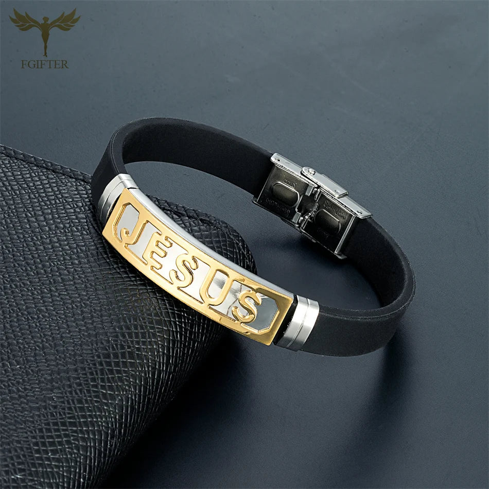 JESUS Loves You Silicone Bracelet — Unisex Christian Faith Wristband