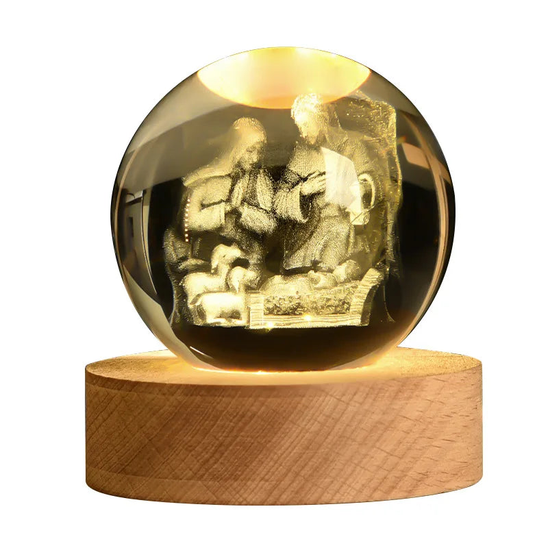 3D Crystal Cross Night Light — Illuminated Jesus Faith Decor