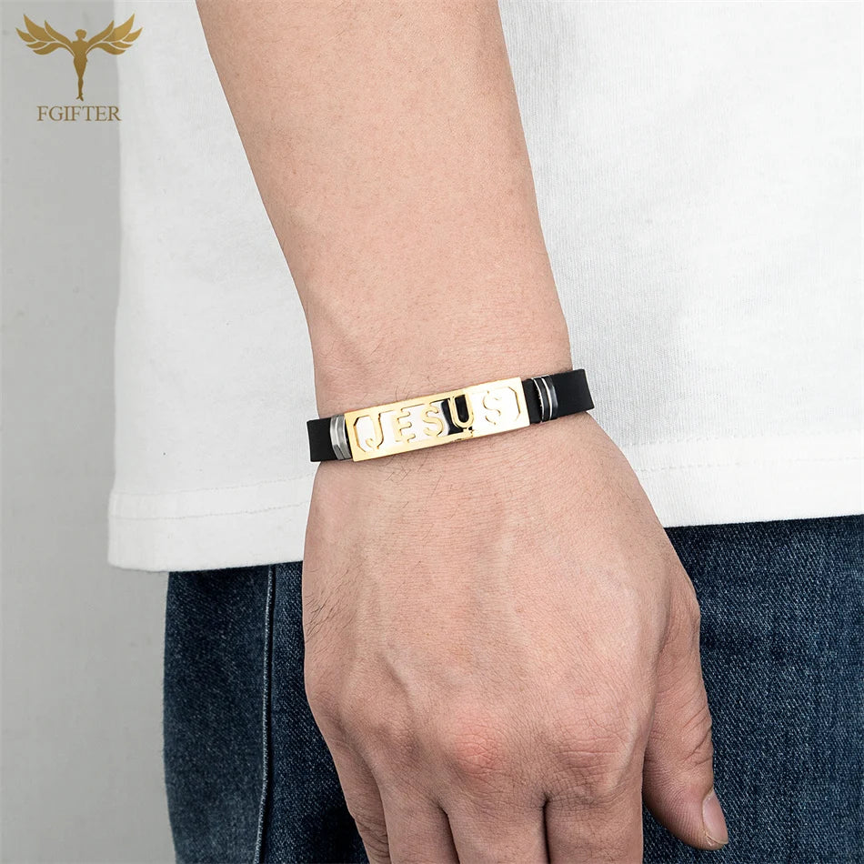JESUS Loves You Silicone Bracelet — Unisex Christian Faith Wristband
