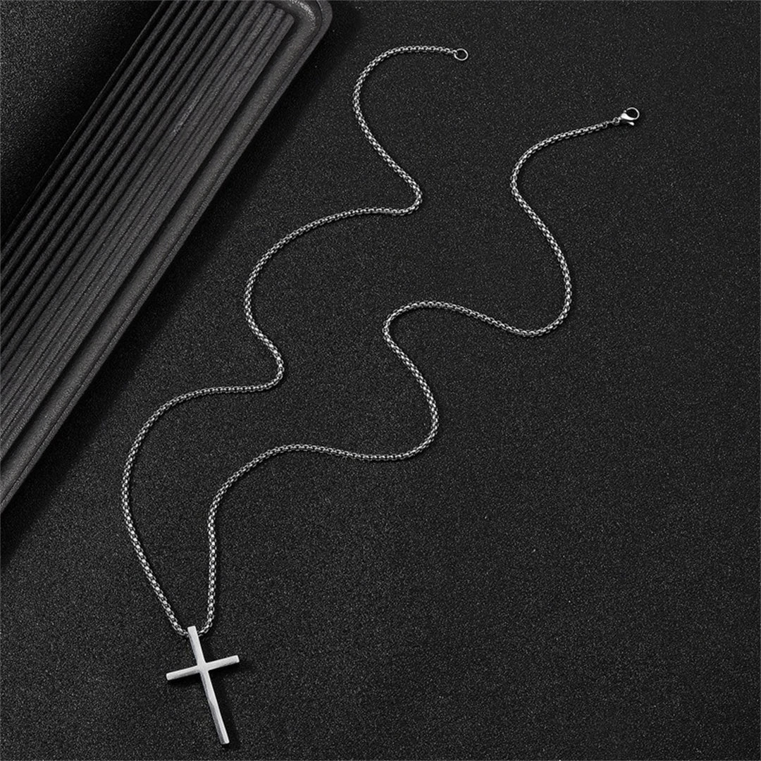 Minimalist Stainless Steel Cross Pendant Necklace — Unisex Christian Prayer Jewelry