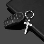 Bible Verse Cross Keychain — Stainless Steel Christian Prayer & Psalm Gift