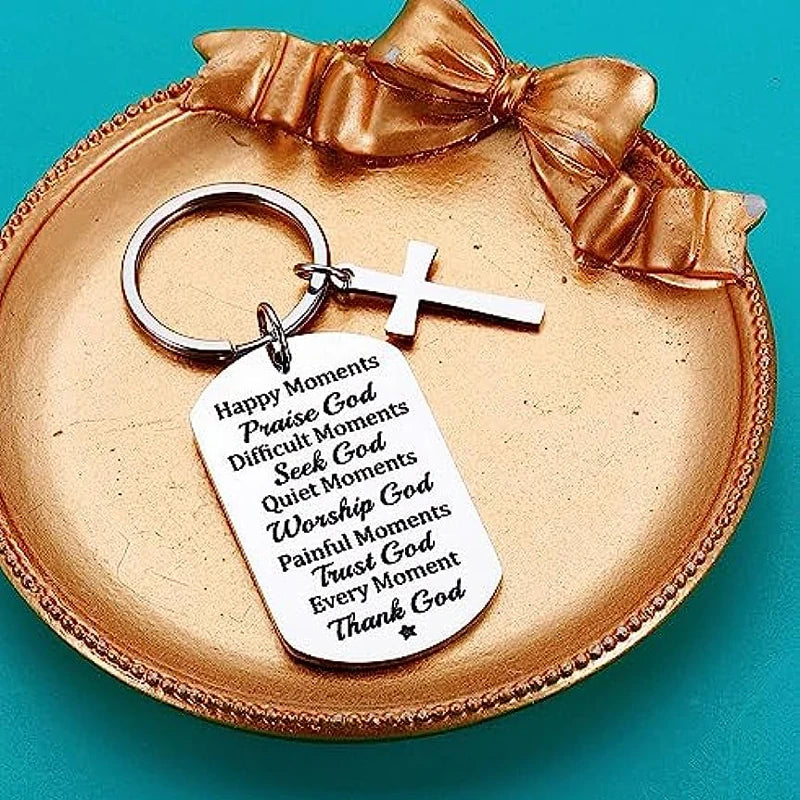 Bible Verse Cross Keychain — Inspirational Christian Scripture Gift (Unisex)