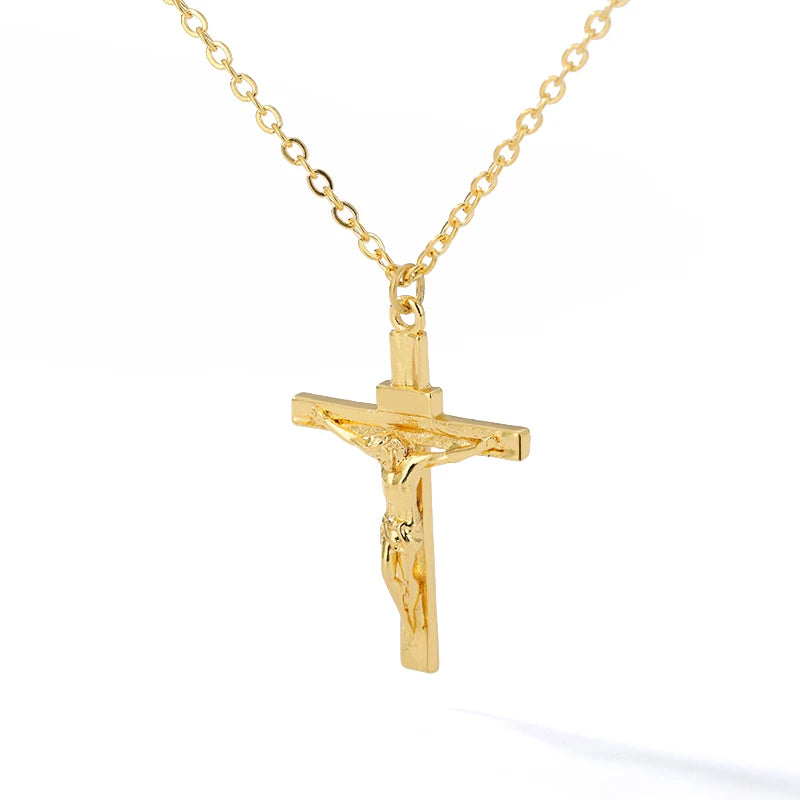 Christian Cross Pendant Necklace — Stainless Steel Faith Chain (Unisex)