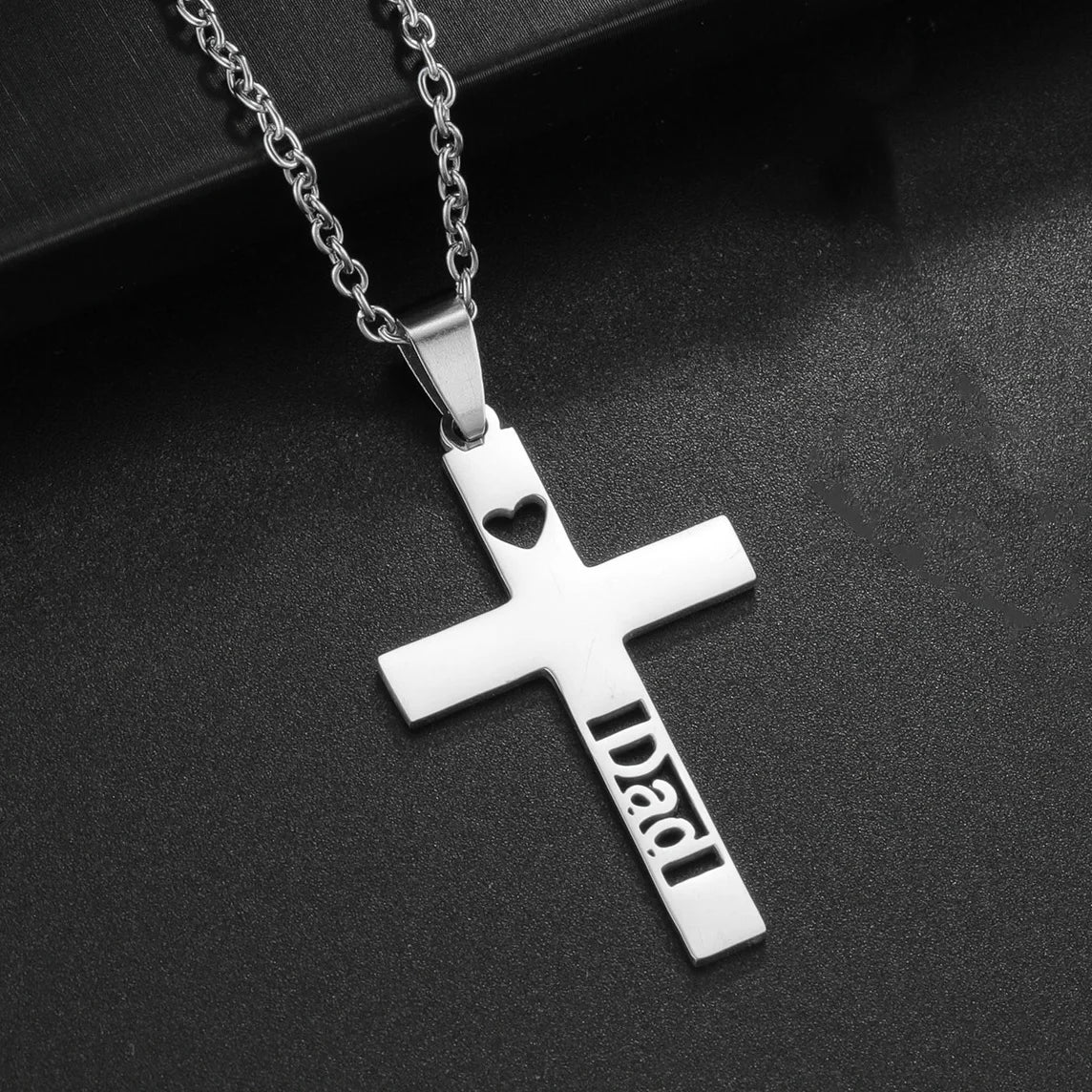 Blue Jesus Cross Necklace — Stainless Steel Christian Faith Pendant (Unisex)