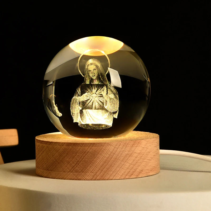 3D Crystal Cross Night Light — Illuminated Jesus Faith Decor