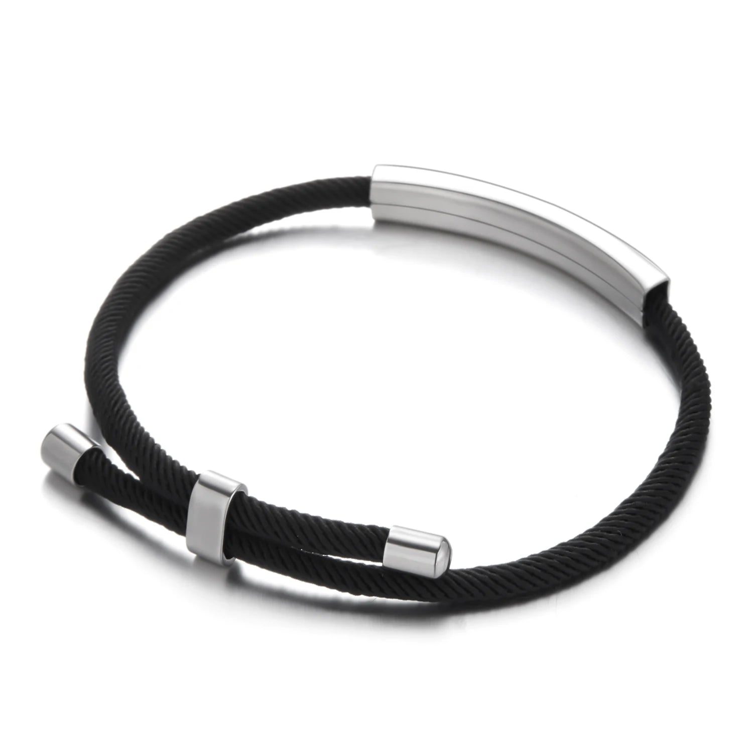 Jesus Scripture Bracelet — Stainless Steel Christian Bible Verse Rope Bracelet (Unisex)