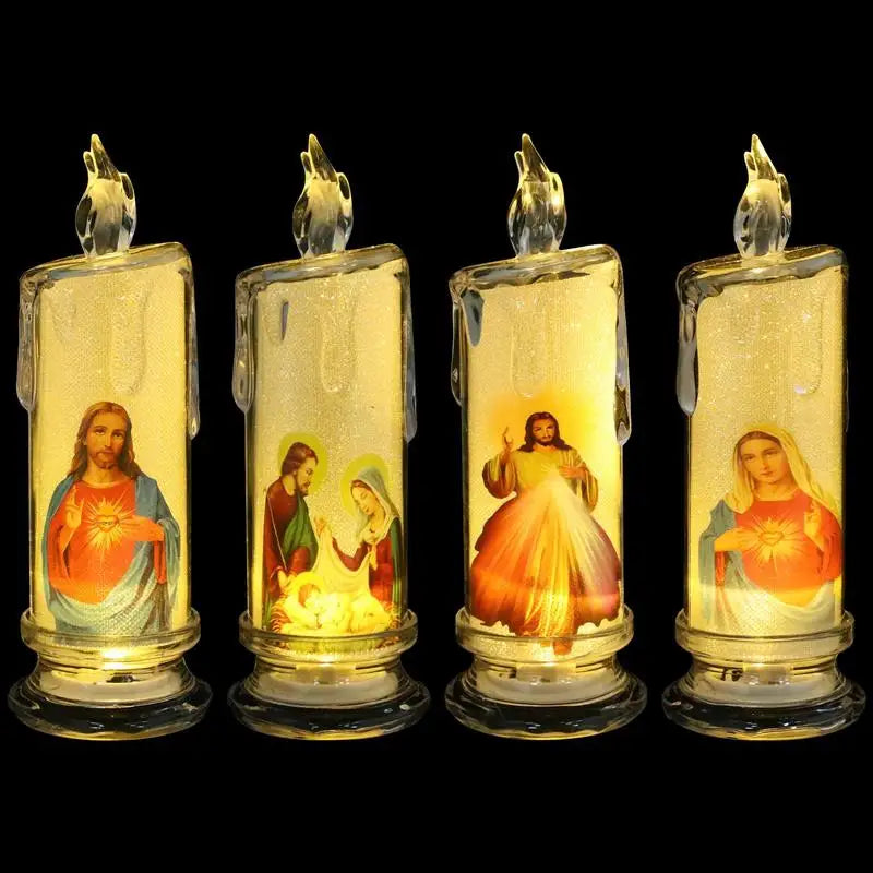 Set of 4 LED Prayer Candles — Flameless Catholic Church & Home Decor