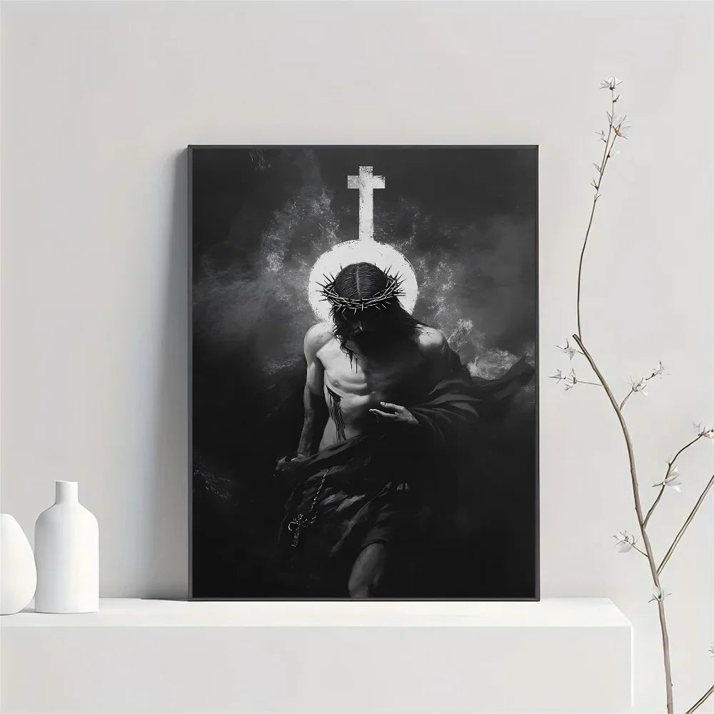 Son of God Cross Canvas Wall Art — Christian Faith Home Decor