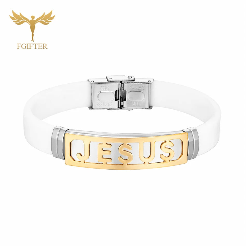 JESUS Loves You Silicone Bracelet — Unisex Christian Faith Wristband
