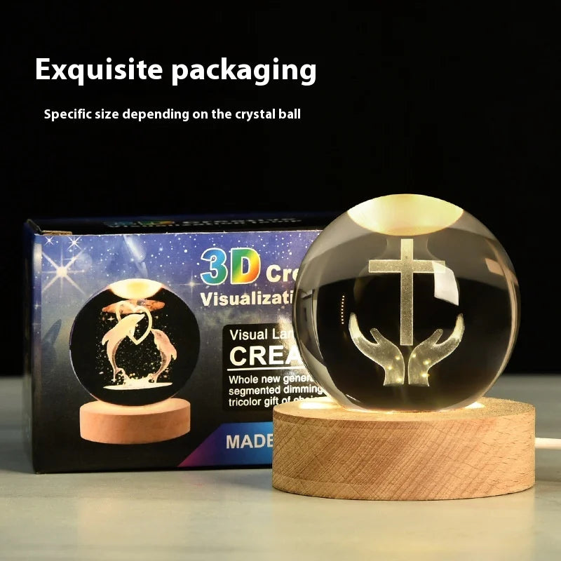 3D Crystal Cross Night Light — Illuminated Jesus Faith Decor