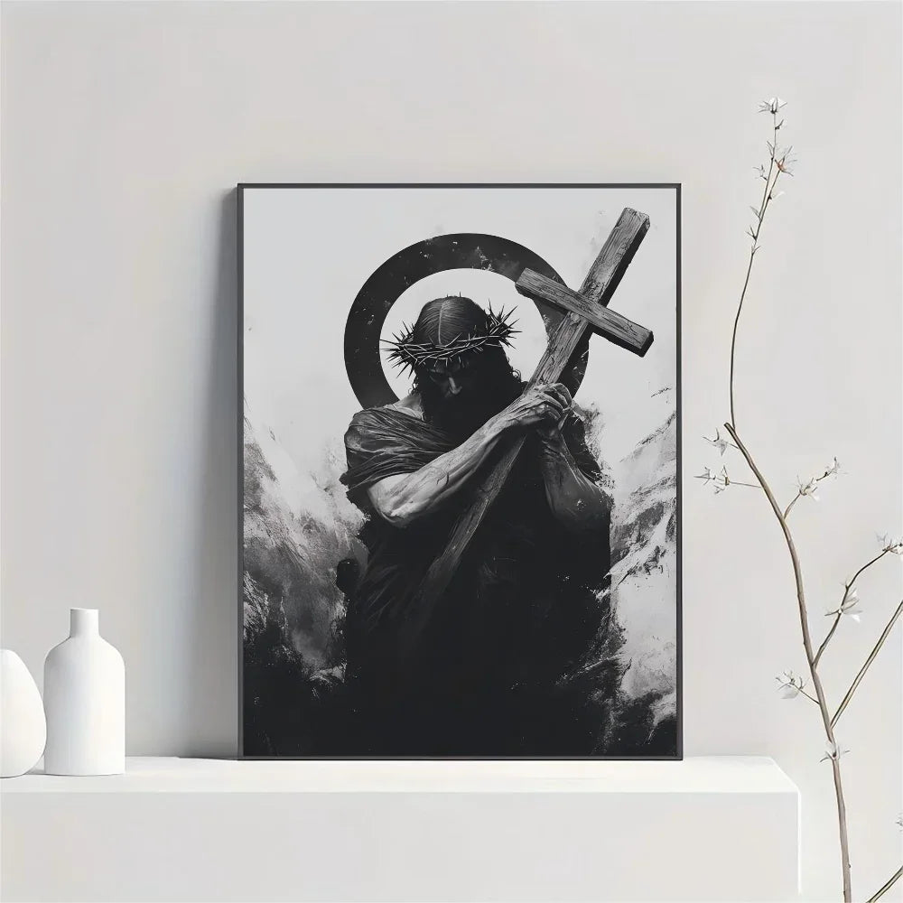 Son of God Cross Canvas Wall Art — Christian Faith Home Decor