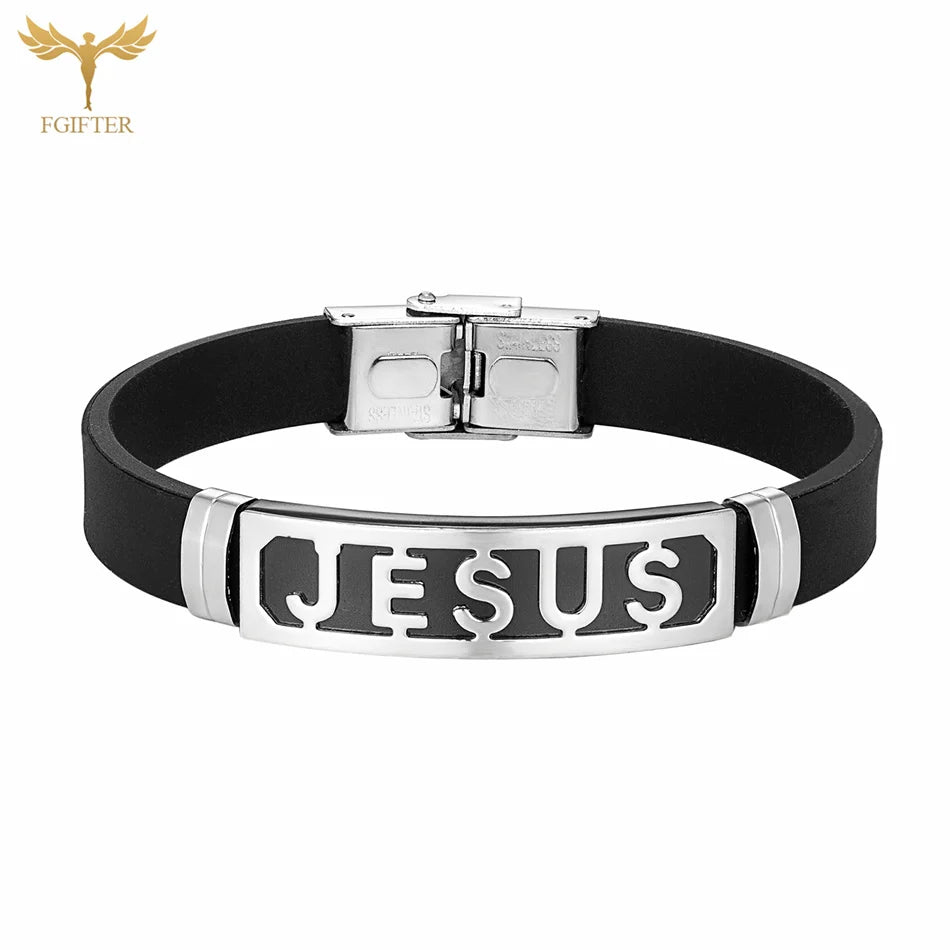 JESUS Loves You Silicone Bracelet — Unisex Christian Faith Wristband