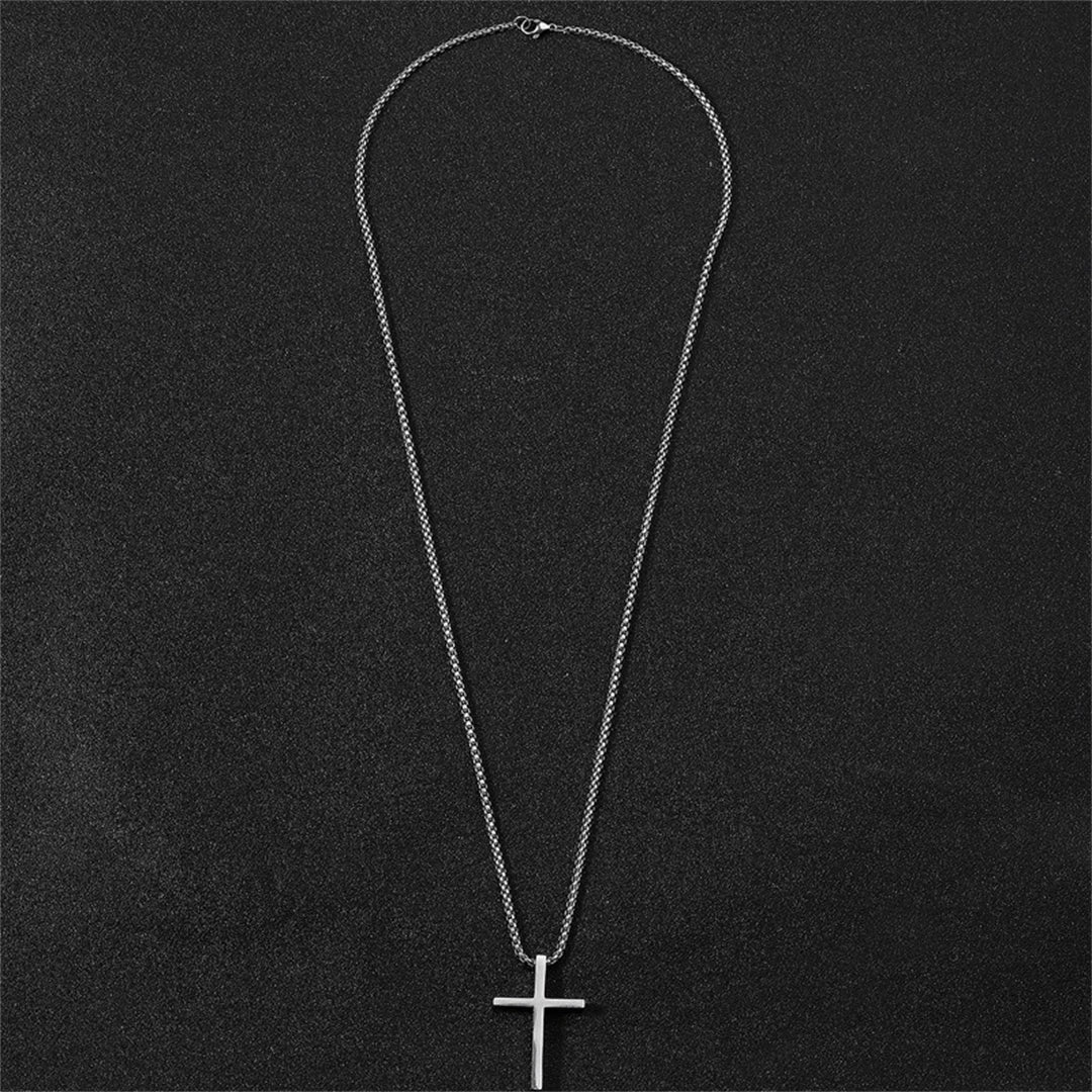 Minimalist Stainless Steel Cross Pendant Necklace — Unisex Christian Prayer Jewelry