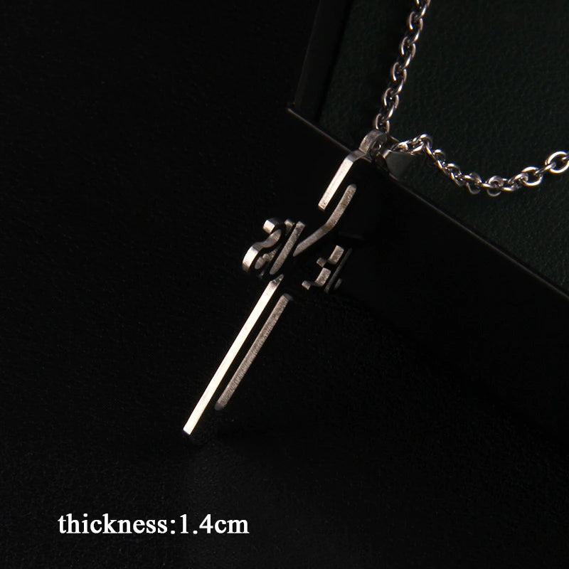Jesus Cross Pendant Necklace — Stainless Steel Christian Faith Jewelry