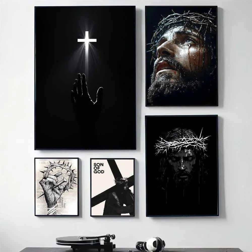 Son of God Cross Canvas Wall Art — Christian Faith Home Decor