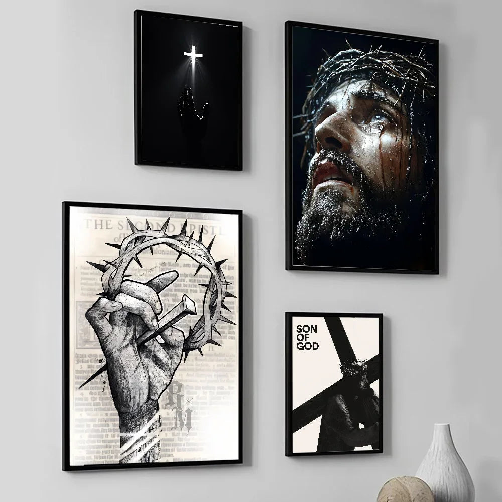 Son of God Cross Canvas Wall Art — Christian Faith Home Decor