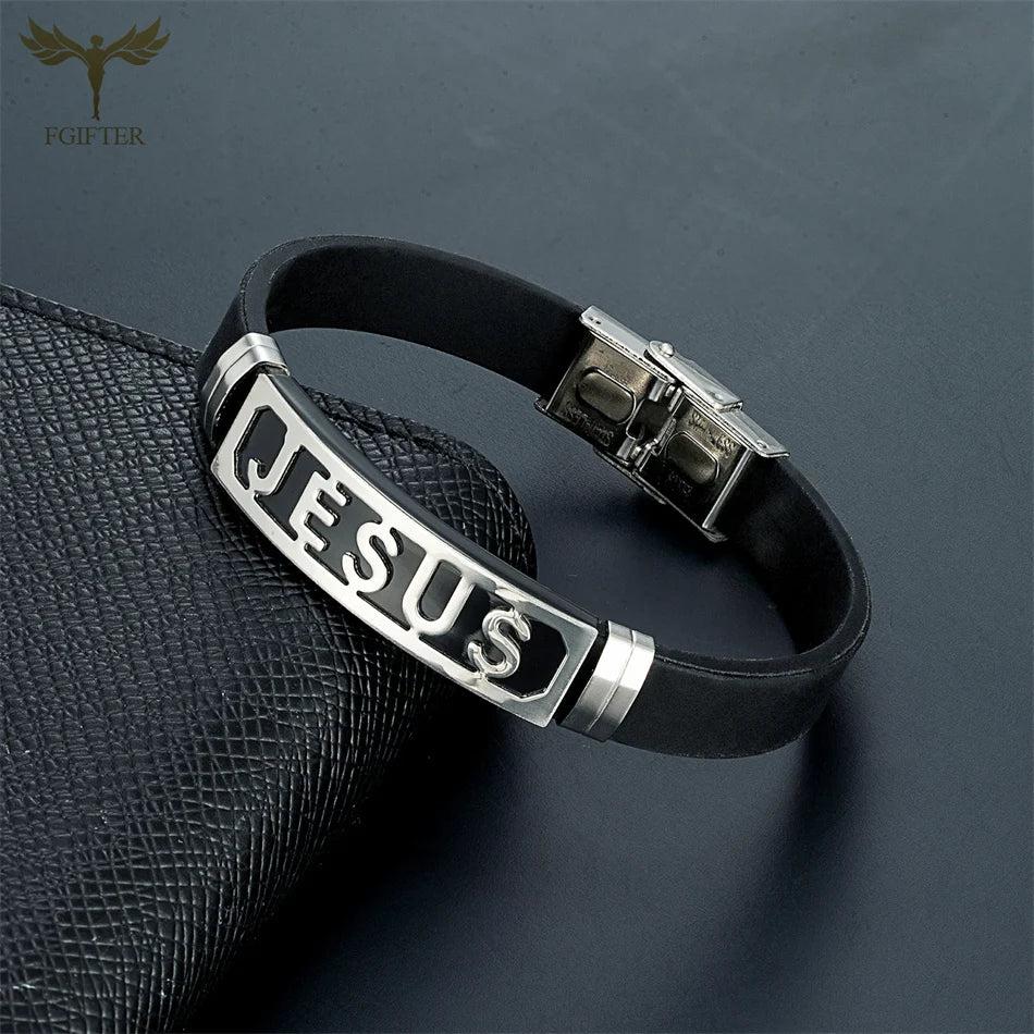 JESUS Loves You Silicone Bracelet — Unisex Christian Faith Wristband