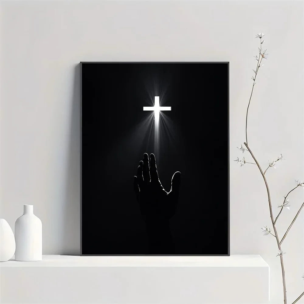 Son of God Cross Canvas Wall Art — Christian Faith Home Decor