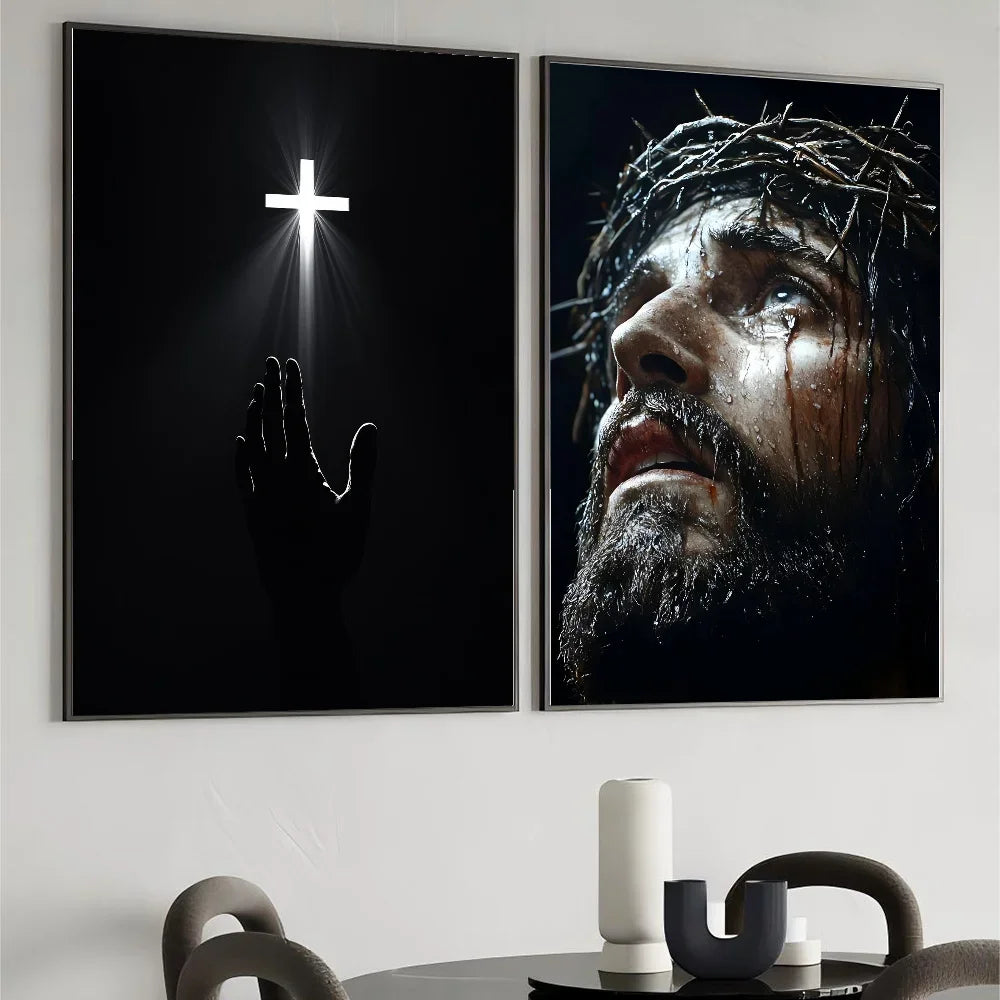 Son of God Cross Canvas Wall Art — Christian Faith Home Decor