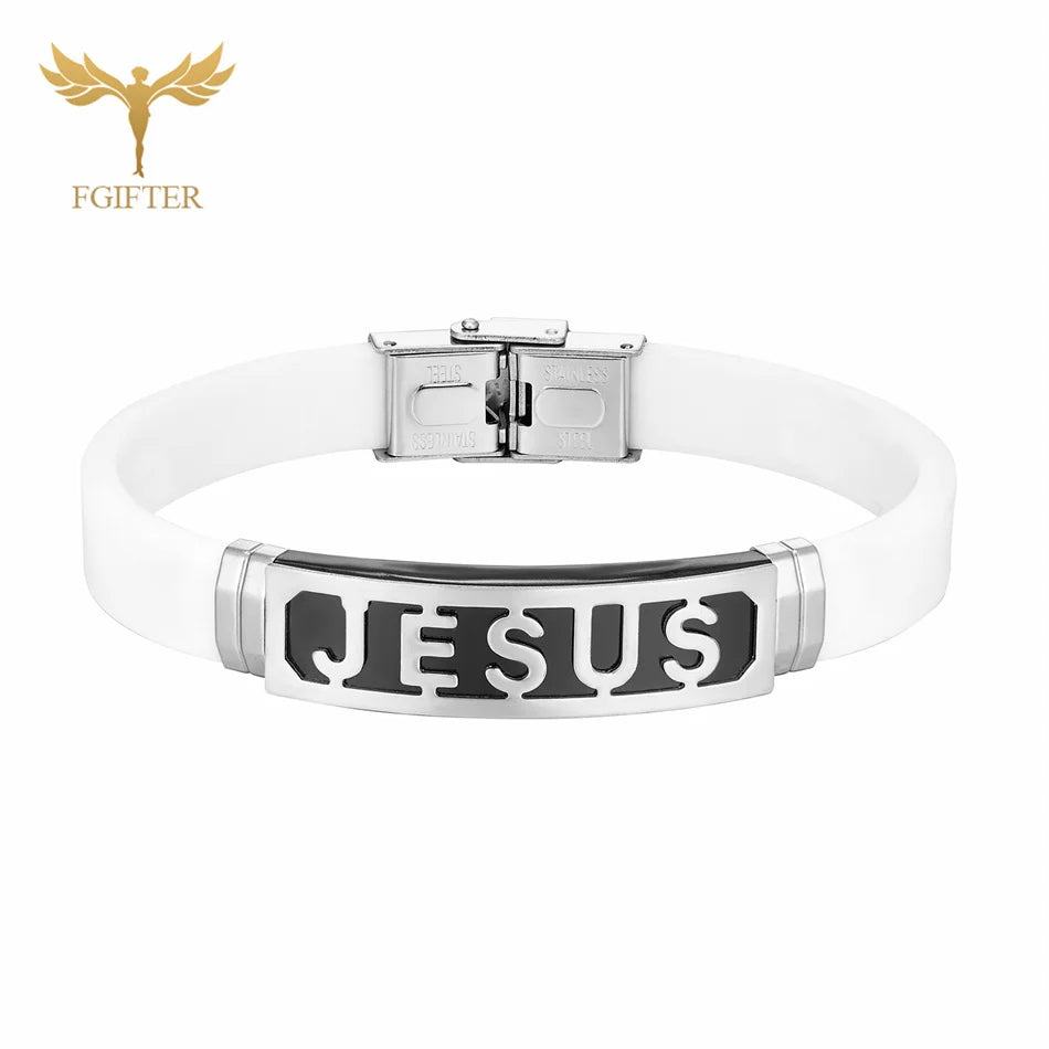 JESUS Loves You Silicone Bracelet — Unisex Christian Faith Wristband