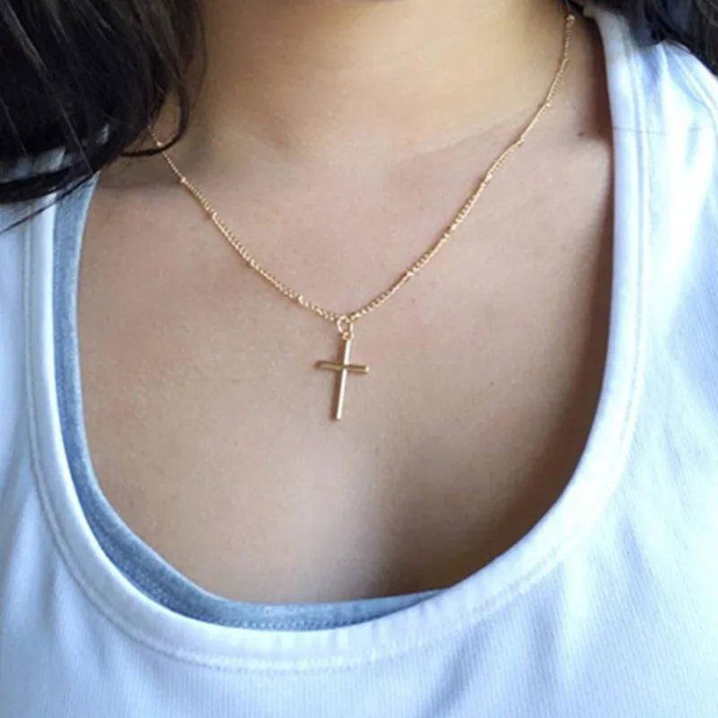 Crystal Cross Pendant Necklace — Hip-Hop Style Faith Jewelry for Men & Women