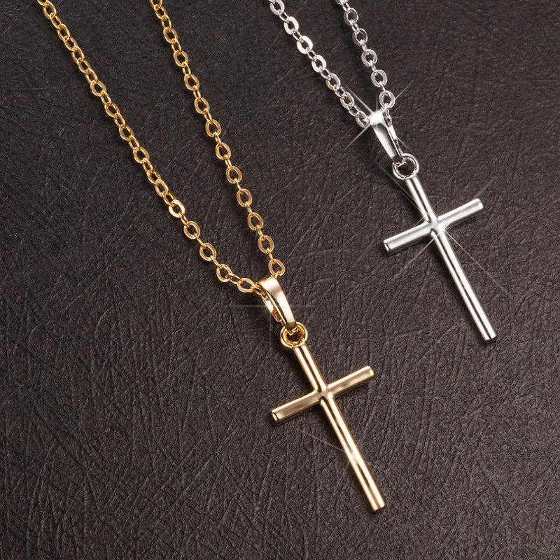 Crystal Cross Pendant Necklace — Hip-Hop Style Faith Jewelry for Men & Women