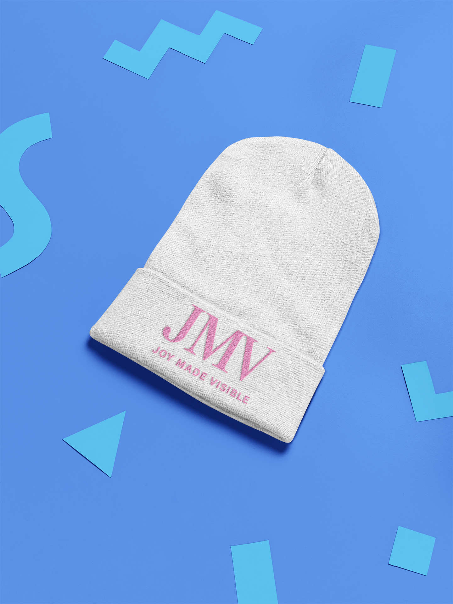 Joy Made Visible Embroidered Knit Beanie