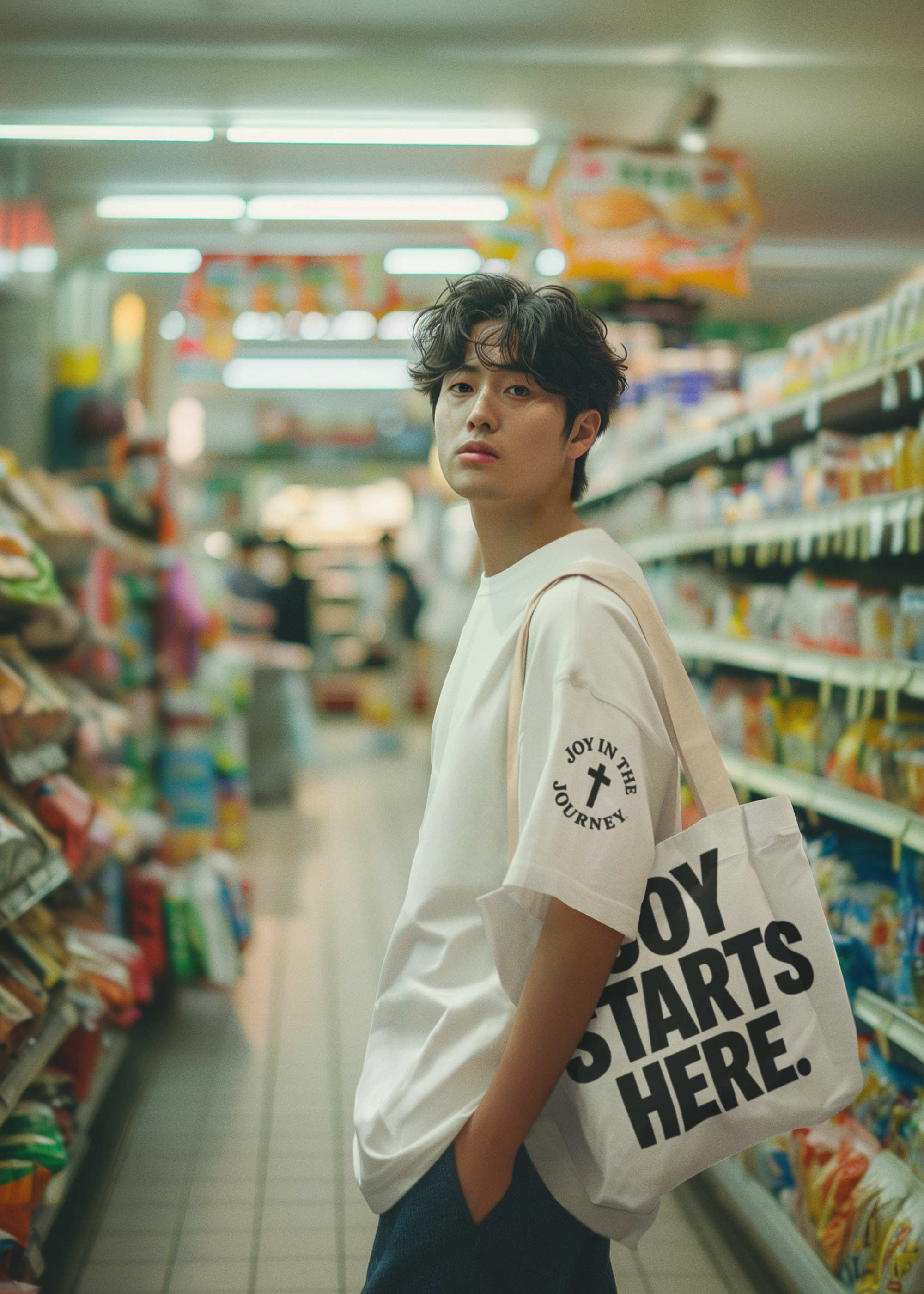 Joy Starts Here Organic Canvas Tote Bag