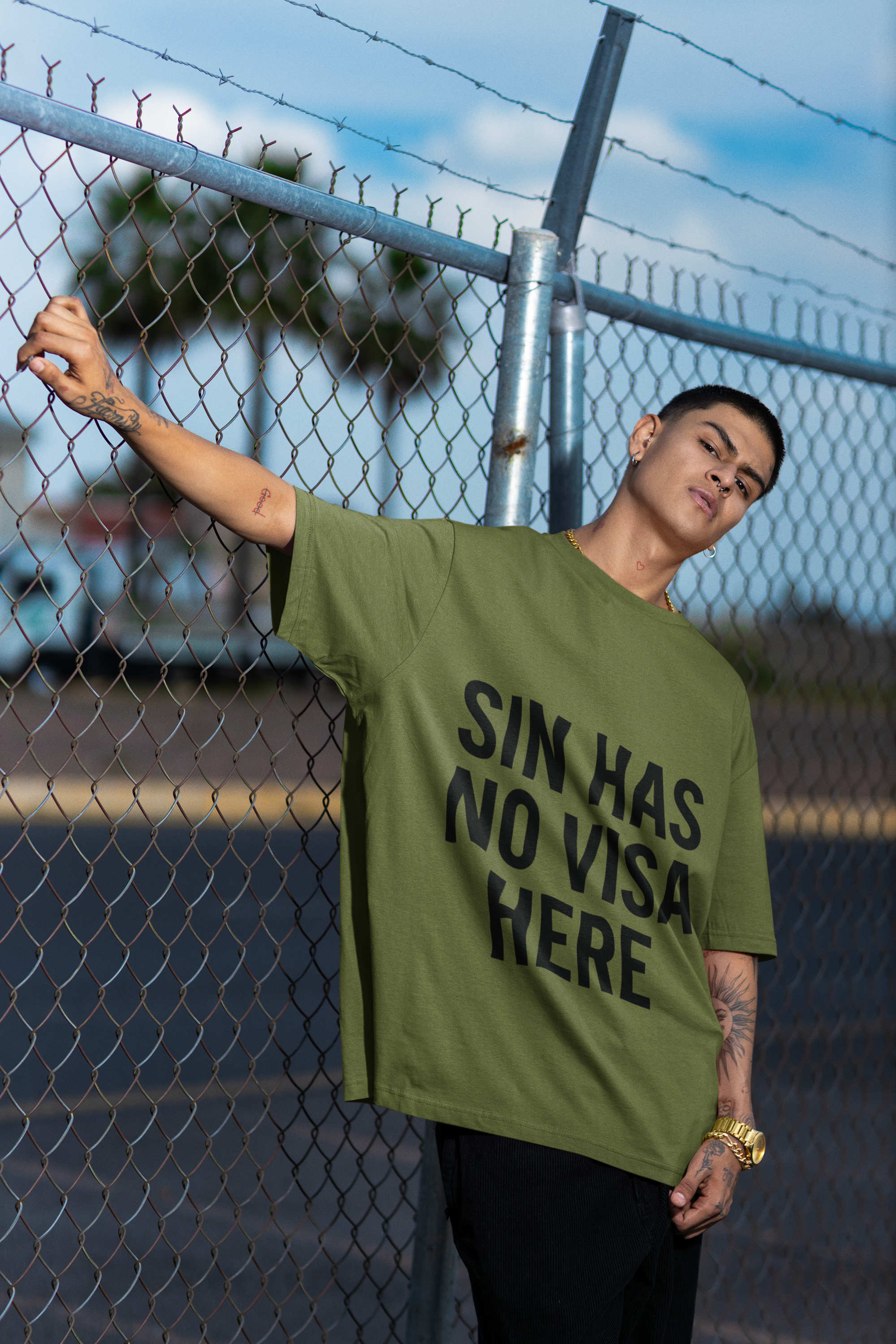 Sin Has No Visa Here Unisex T-Shirt