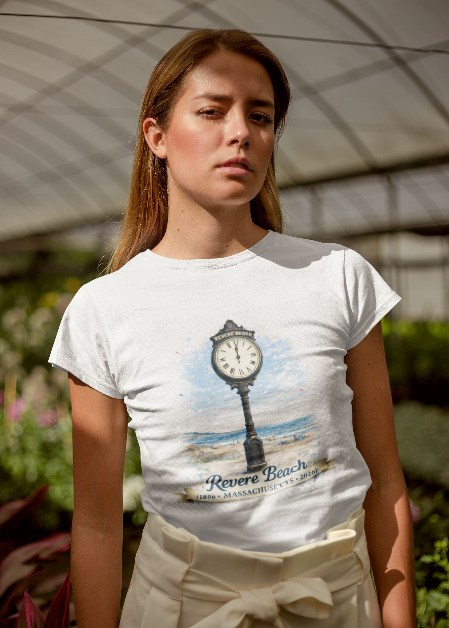 Revere Beach Vintage Clock T-Shirt — Massachusetts Seaside Souvenir